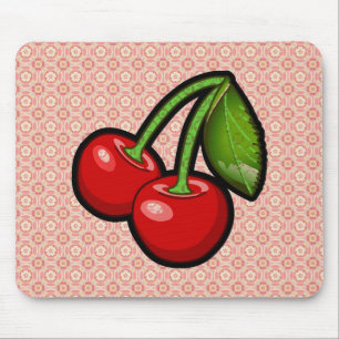 Kirschen auf Blume Mousepad