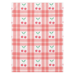 Kirschen auf rotem Karo-Gingham-Muster  Tischdecke
