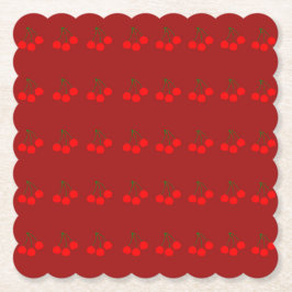 Kirschen auf Untersetzer aus Maronpapier (Set 6)