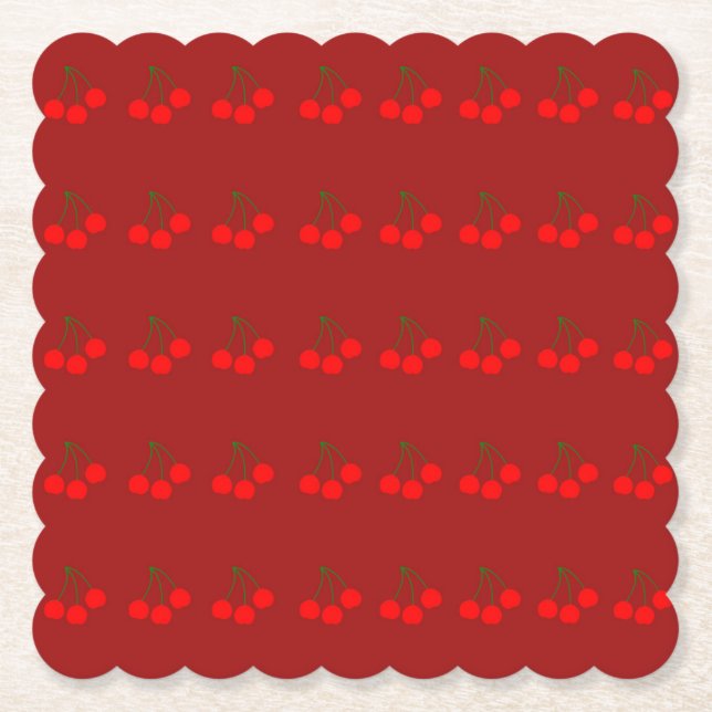Kirschen auf Untersetzer aus Maronpapier (Set 6) (Vorderseite)