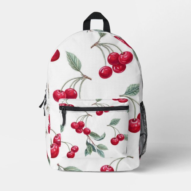 Kirschen Bedruckter Rucksack (Vorderseite)