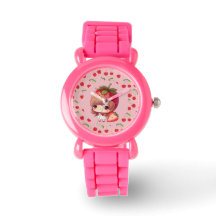 Kirschen Feen Rosa und Rot Uhr