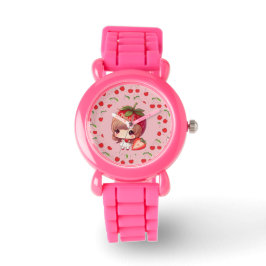 Kirschen Feen Rosa und Rot Uhr