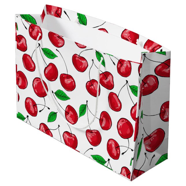 Kirschen Große Geschenktüte (Rückseite Schrägansicht)
