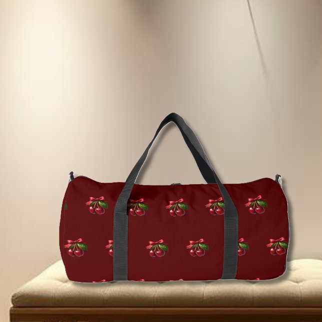 Kirschen mit A Bow Duffle Bag (Cherries with a Bow-duffel bag with cherries)