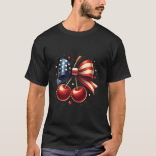 Kirschen mit Coquette Bow 4. Juli American Pa T-Shirt