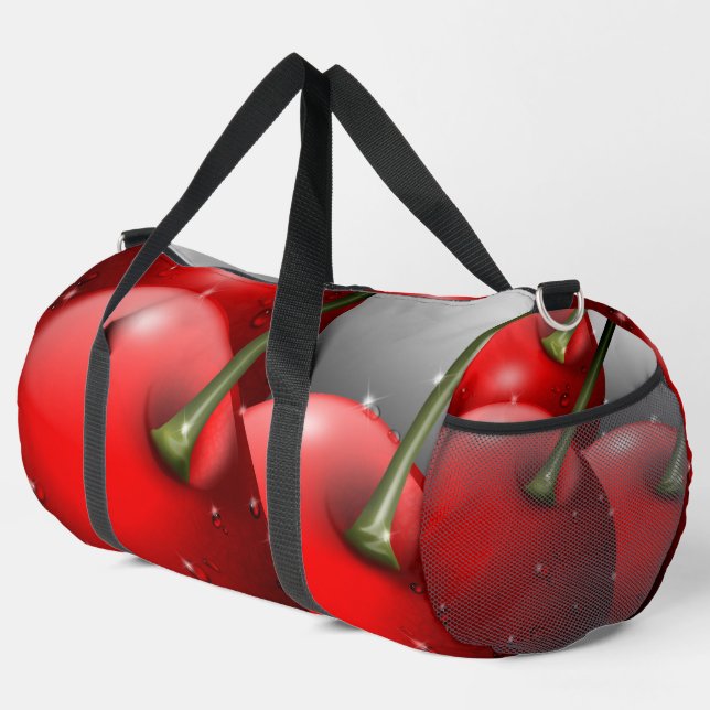 Kirschen mit Taubentropfen Duffle Bag (Rechte Ecke)