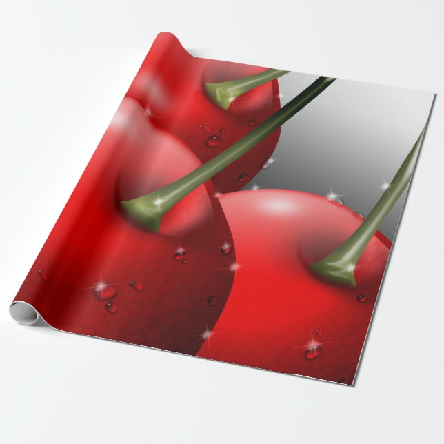 Kirschen mit Taubentropfen Geschenkpapier (Ungerollt)
