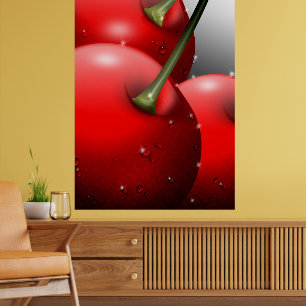 Kirschen mit Taubentropfen Poster