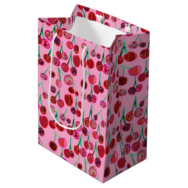 Kirschen Mittlere Geschenktüte (Vorderseite Schrägansicht)