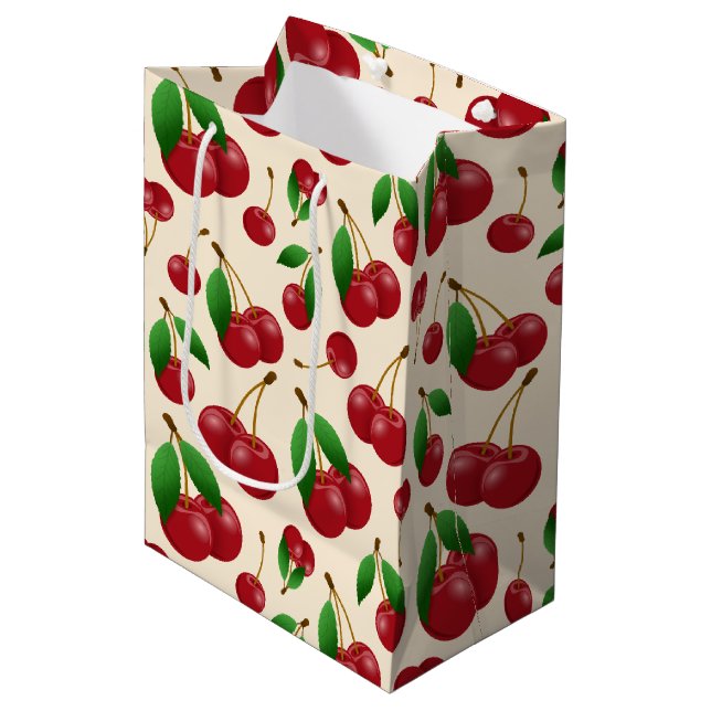 Kirschen Mittlere Geschenktüte (Vorderseite Schrägansicht)