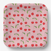 Kirschen Muster Rosa und Rot Papier Tafel