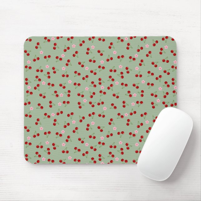 Kirschen und Blume Mousepad (Mit Mouse)