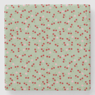 Kirschen und Blume Steinuntersetzer