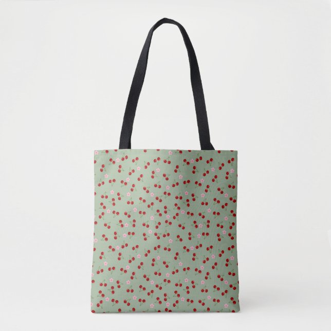 Kirschen und Blume Tasche (Vorderseite)