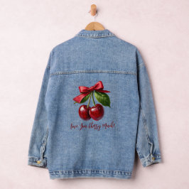 Kirschen und eine Bow-Liebe, die Sie viel herry Jeansjacke