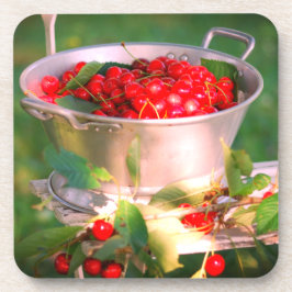 Kirschernte, Hütte Garten Rosalinde Getränkeuntersetzer