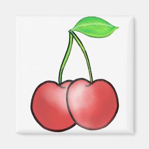 Kirschfrucht-Pflanzen-Botanikkunst Magnet