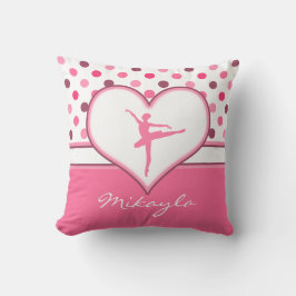 Kirschinspirierter Rosa Polka-Punkte Kissen