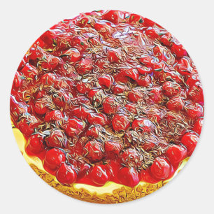 Kirschkäsekuchen-Aufkleber Runder Aufkleber