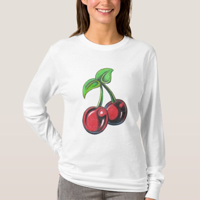 Kirschlanges Hülsen-T-Shirt T-Shirt (Vorderseite)