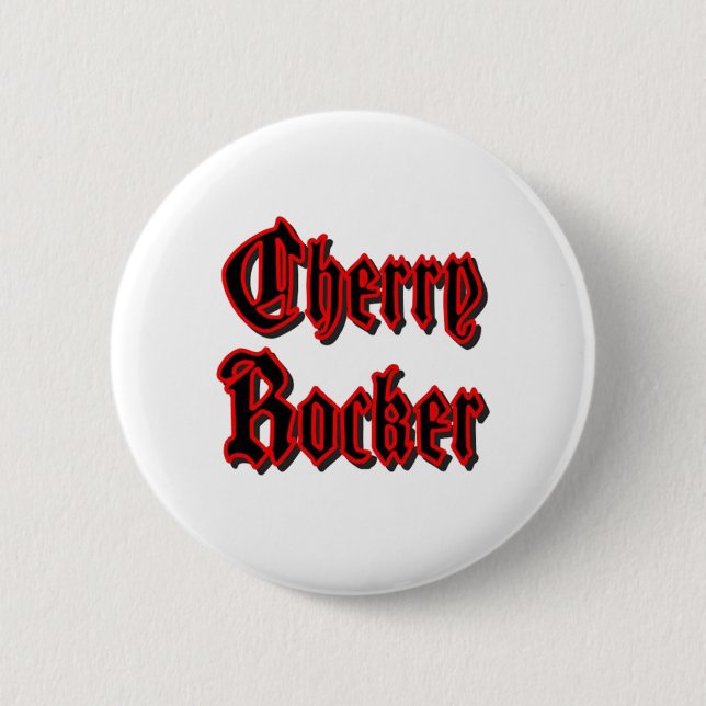 Kirschrocker - weißer Knopf #2 Button (Vorderseite)