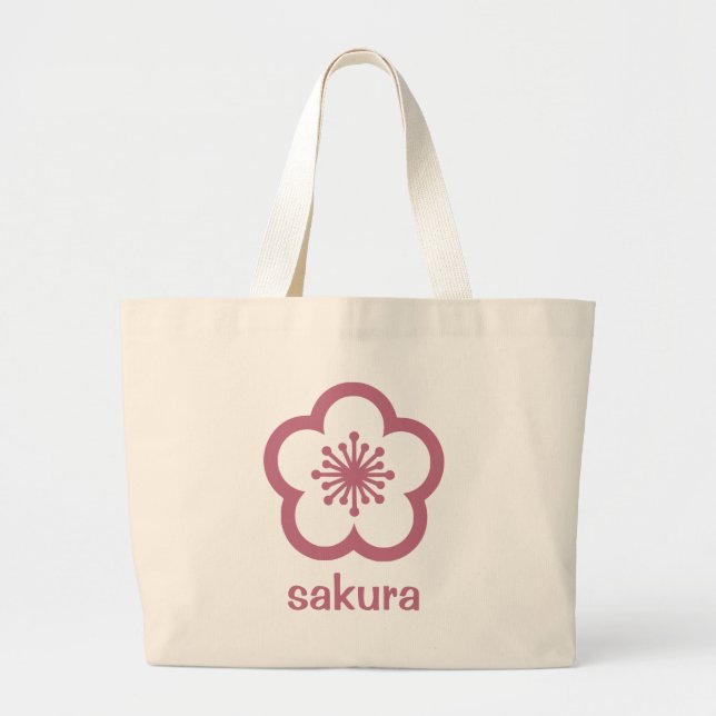 Kirschrosa Sakura-Blüte  Jumbo Stoffbeutel (Vorne)