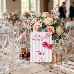 Kirschrosa Schleife Rotes Sommer Baby Shower Tischnummer