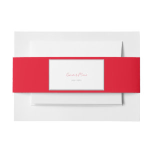 Kirschrot Einfach Elegant Chic Hochzeit Einladungsbanderole