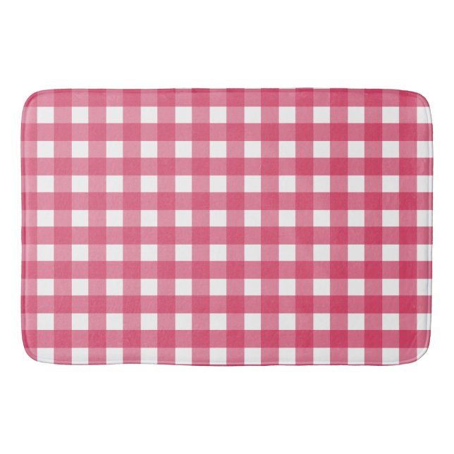 Kirschrot Gingham Badematte (Vorderseite)