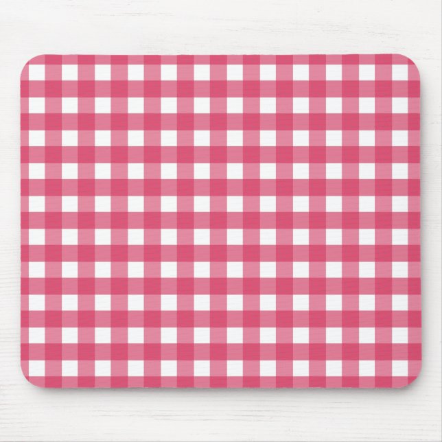 Kirschrot kariert mousepad (Vorne)