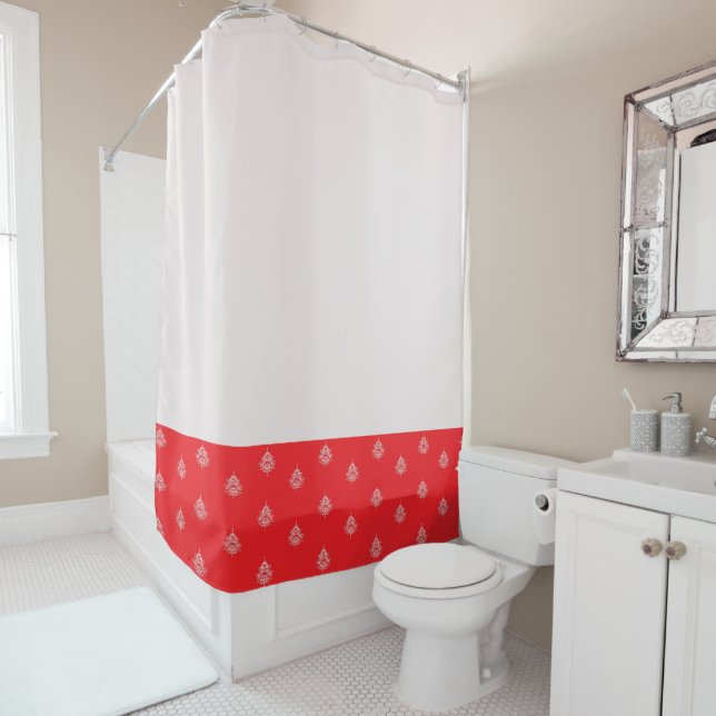 Kirschrot mit Mandalasen Duschvorhang (Beispiel)