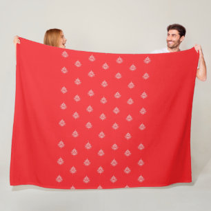 Kirschrot mit Mandalasen Fleecedecke