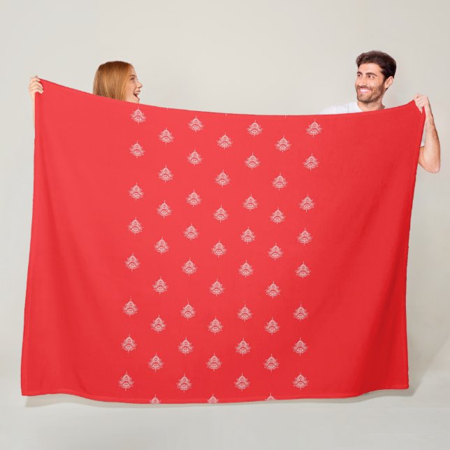 Kirschrot mit Mandalasen Fleecedecke (Beispiel)