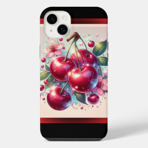 Kirschrot Süße Kirschen Blumen Mädchenhaft Rosa iPhone 14 Plus Hülle