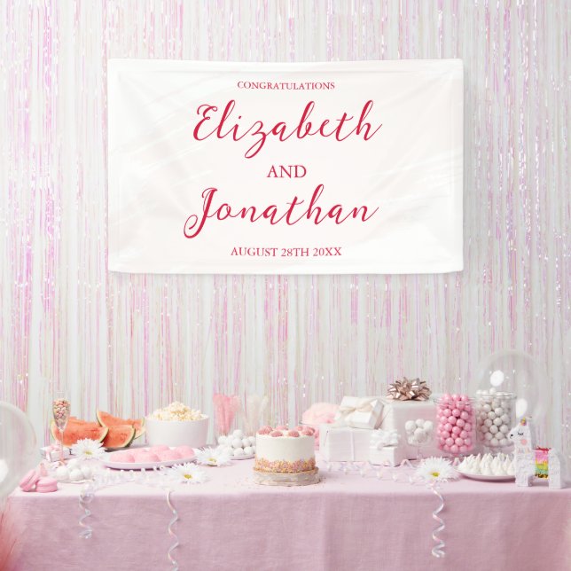Kirschrote Hochzeit Banner (Party)