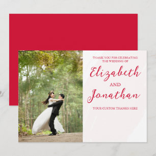 Kirschrote Hochzeit Dankeskarte
