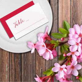 Kirschrote Hochzeit Platzkarte
