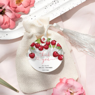 Kirschrote Hochzeitsdusche Danke schön Geschenkanhänger