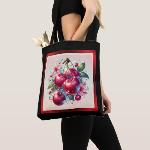Kirschrote süße Kirschen Blumen Mädchenhaft Rosa  Tasche