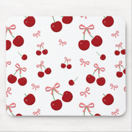 Kirschrotes Band Nahtloses Muster Süßes Obst Mousepad