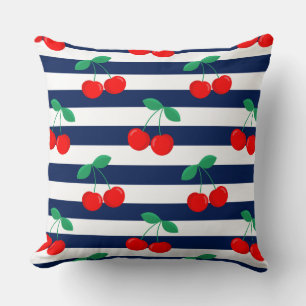 Kirschstreifen-Muster – Retro-Frucht-Geschenk & De Kissen