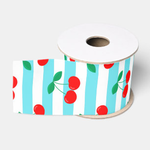 Kirschstreifen-Muster – Retro-Frucht-Geschenk & De Ripsband