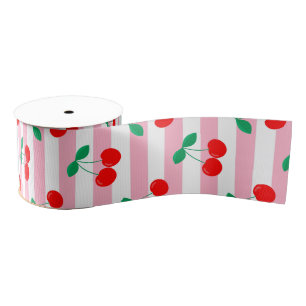 Kirschstreifen-Muster – Retro-Frucht-Geschenk & De Ripsband