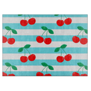 Kirschstreifen-Muster – Retro-Frucht-Geschenk & De Schneidebrett