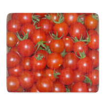Kirschtomate-Ernte-Glasschneiden-Brett