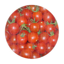 Kirschtomate-Ernte-Glasschneiden-Brett