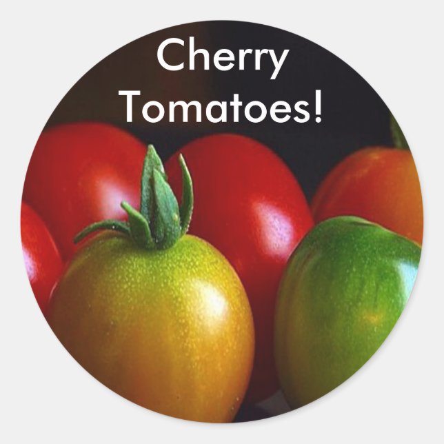 Kirschtomaten Runder Aufkleber (Vorderseite)