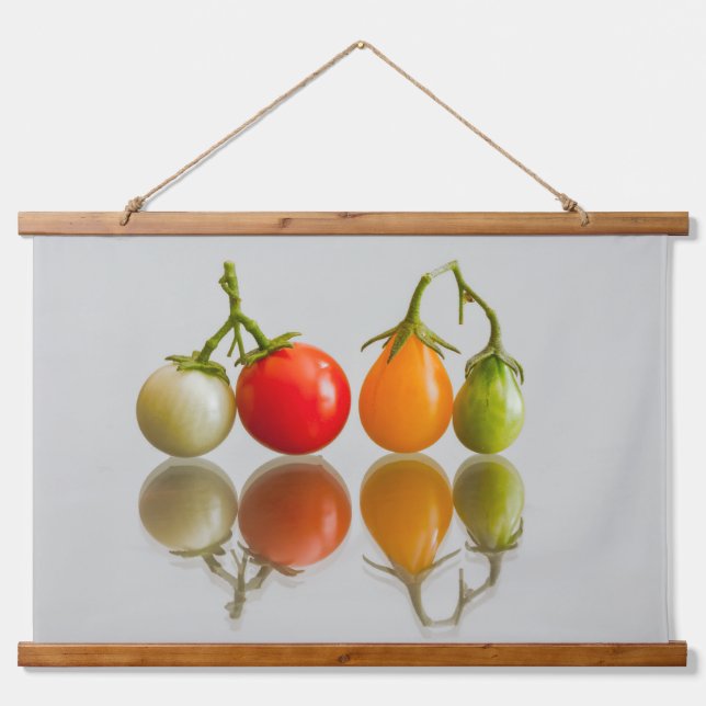Kirschtomaten Wandteppich Mit Holzrahmen (Vorne)