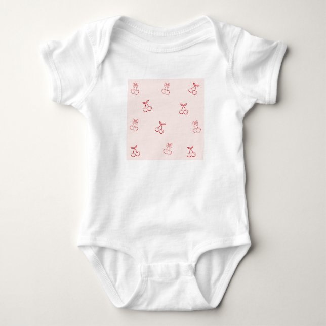 Kirschumriss Minimalismus Baby Strampler (Vorderseite)